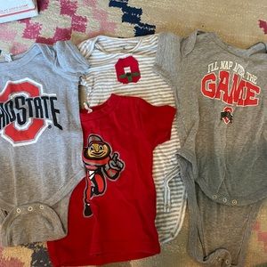 Ohio State clothes (3 onesies, one tshirt)